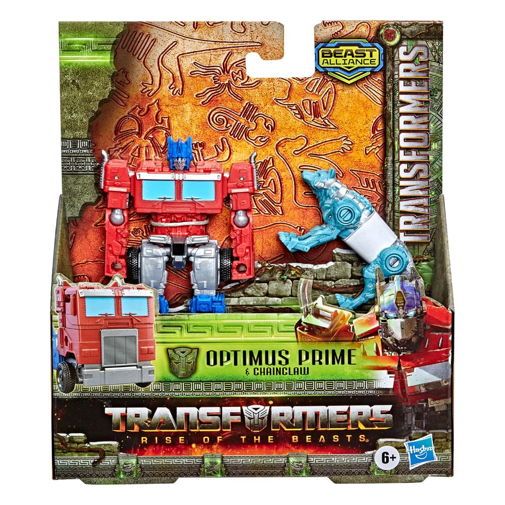 Transformers: Rise of the Beasts Beast Alliance Optimus Prime & Chainclaw 13cm Weaponizer Action Figure 2-Pack