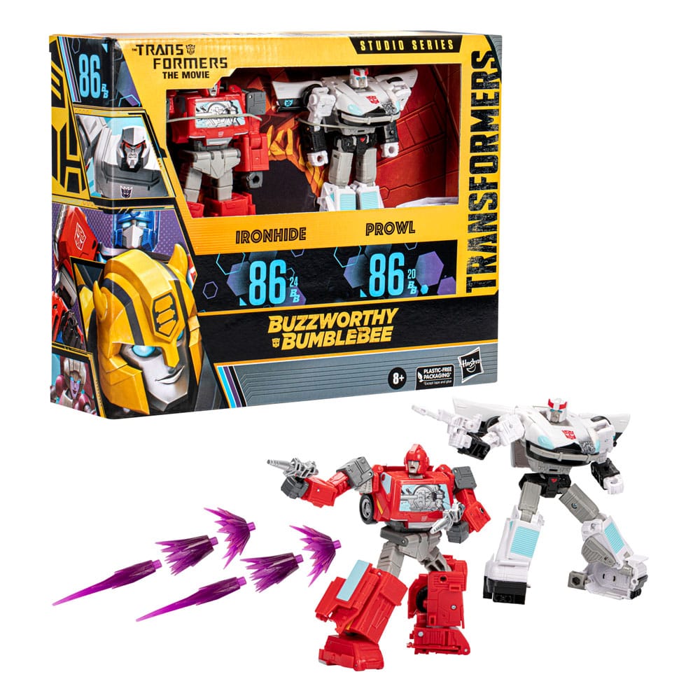 The Transformers: The Movie Buzzworthy Bumblebee Studio Series 86-24BB Ironhide (Voyager Class) & 86-20BB Prowl (Deluxe Class) Action Figure 2-Pack