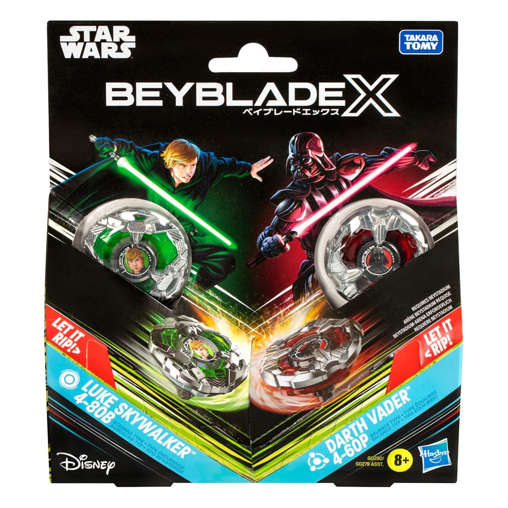 Beyblade X and Star Wars Collab Luke Skywalker 4-80B vs. Darth Vader 4-60B
