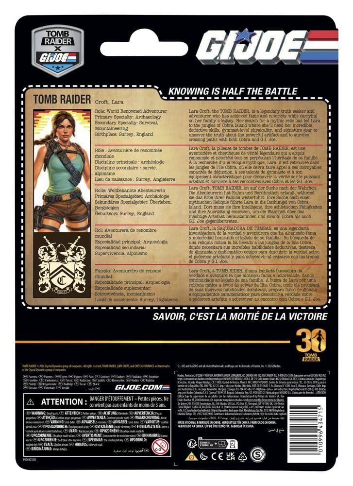 G.I. Joe Classified Series Retro Cardback Collaborative Action Figure Lara "Tomb Raider" Croft 15 cm