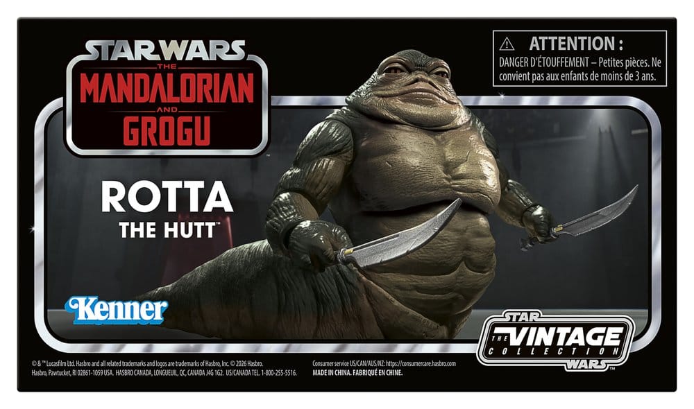 Star Wars: The Mandalorian and Grogu Vintage Collection Action Figure Rotta the Hutt 10 cm
