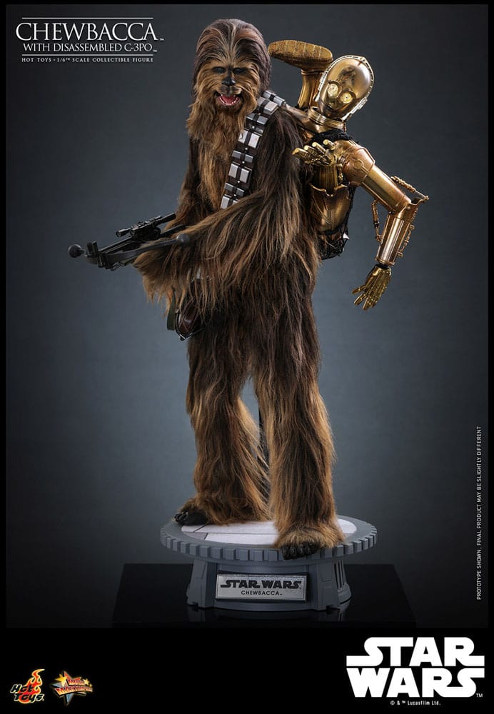 Star Wars Episode V Movie Masterpiece Chewbacca with Disassembled C-3PO 36 cm 1/6 Action Figure