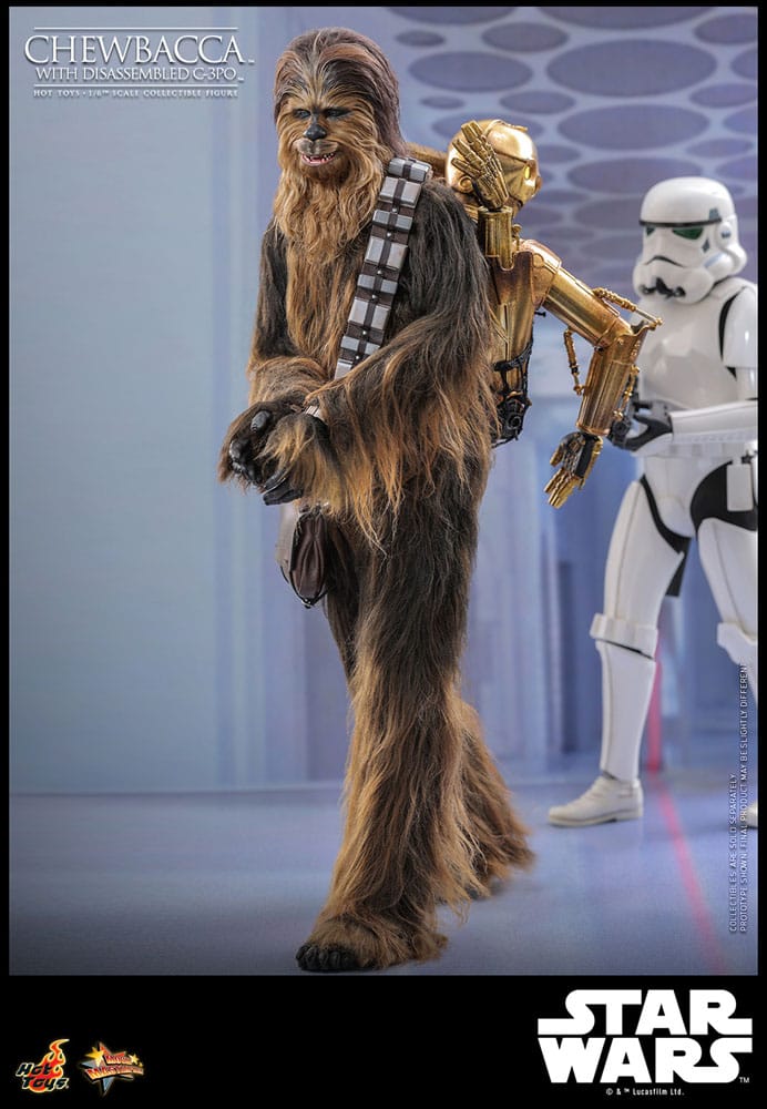 Star Wars Episode V Movie Masterpiece Chewbacca with Disassembled C-3PO 36 cm 1/6 Action Figure