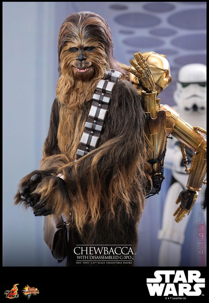 Star Wars Episode V Movie Masterpiece Chewbacca with Disassembled C-3PO 36 cm 1/6 Action Figure