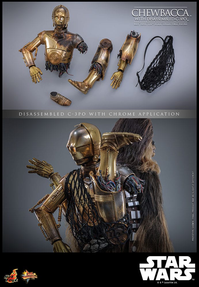 Star Wars Episode V Movie Masterpiece Chewbacca with Disassembled C-3PO 36 cm 1/6 Action Figure
