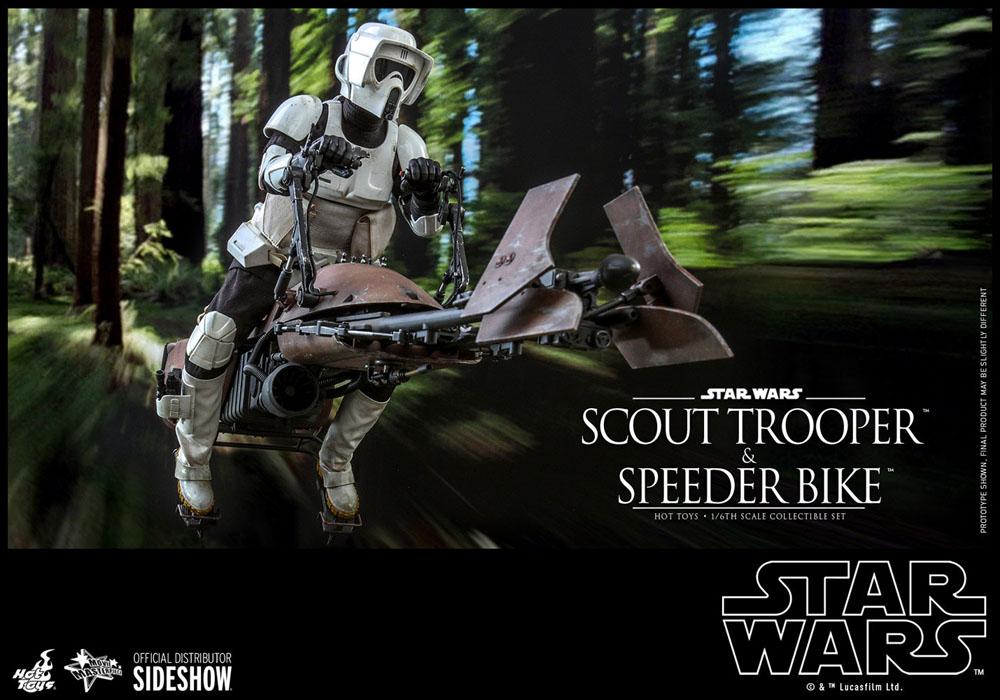 Star Wars Scout Trooper & Speeder Bike 1/6 Scale Hot Toys Collectible Figure