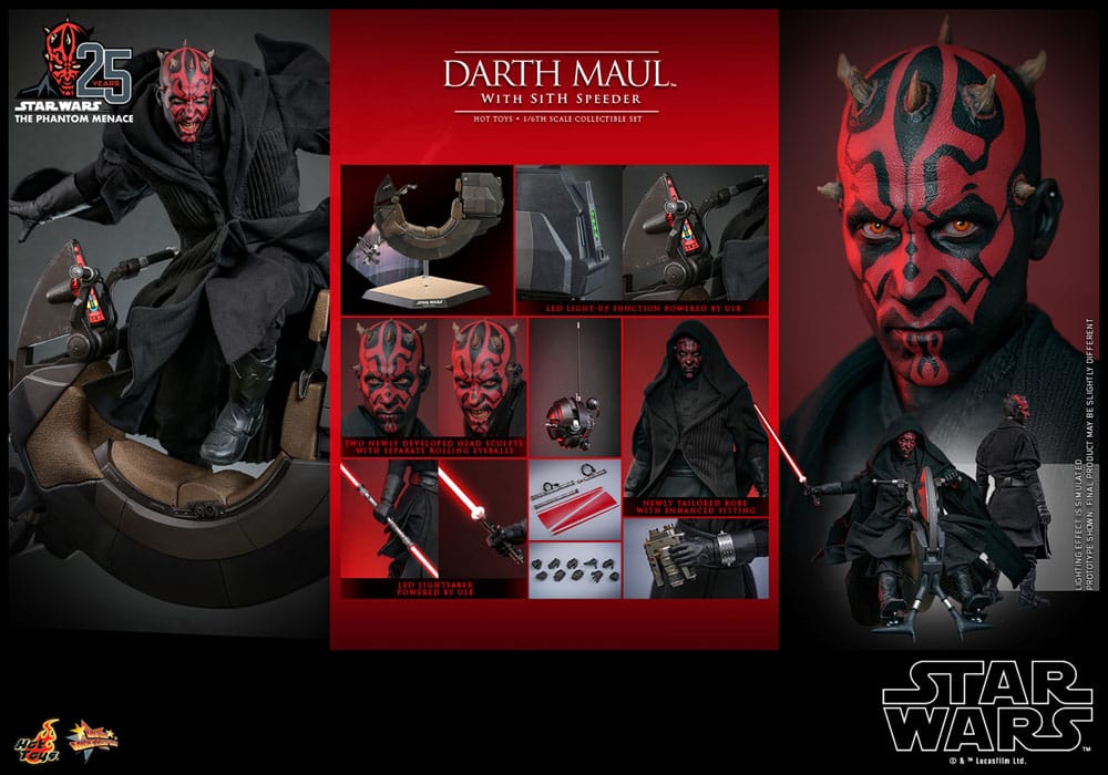 Star Wars Episode I Darth Maul with Sith Speeder 29 cm 1/6 Movie Masterpiece Action Figure