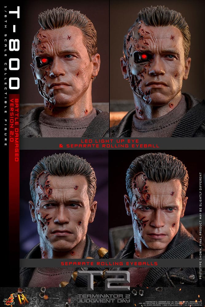 Terminator 2 T-800 Battle Damaged Version 2.0 32 cm 1/6 Movie Masterpiece Action Figure