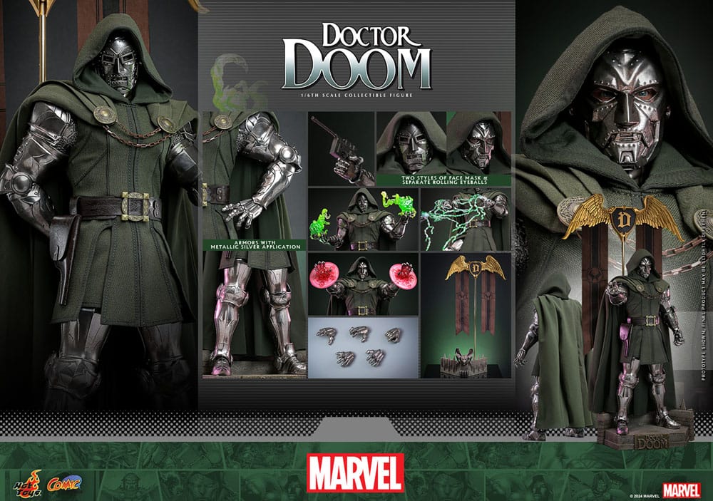 Marvel Comic Doctor Doom 33 cm 1/6 Masterpiece Hot Toy Action Figure