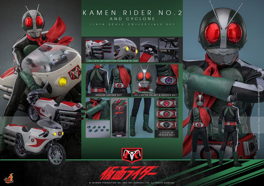 Kamen Rider No. 2 and Cyclone 30 cm 1/6 Action Figures
