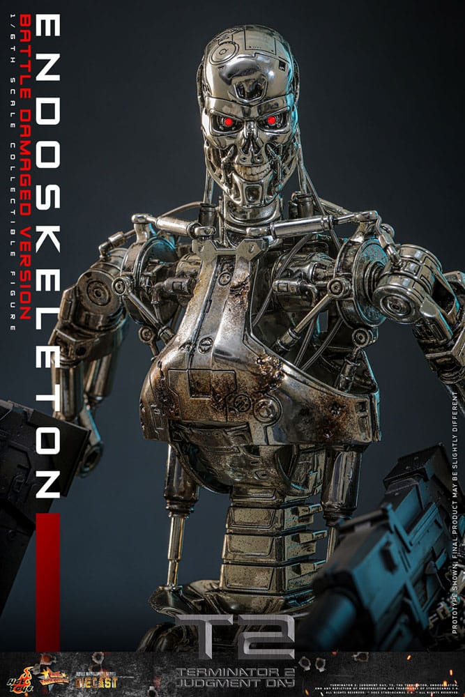 Terminator 2: Judgment Day Movie Masterpiece Die-cast Action Figure 1/6 Endoskeleton (Battle Damaged Version) 31 cm