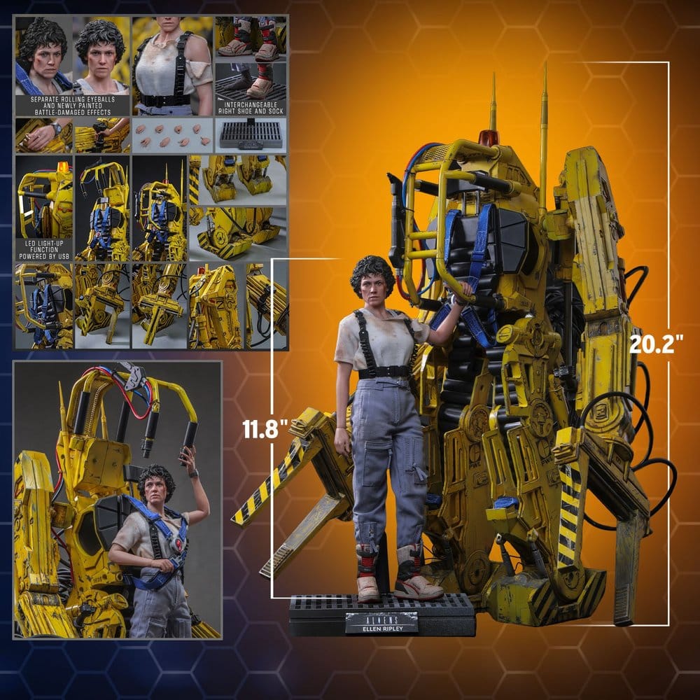 Alien Movie Masterpiece Figure Set 1/6 Ellen Ripley and Power Loader 52 cm