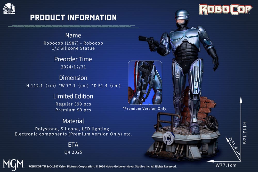 Robocop 1987 112 cm 1/2 Premium Statue