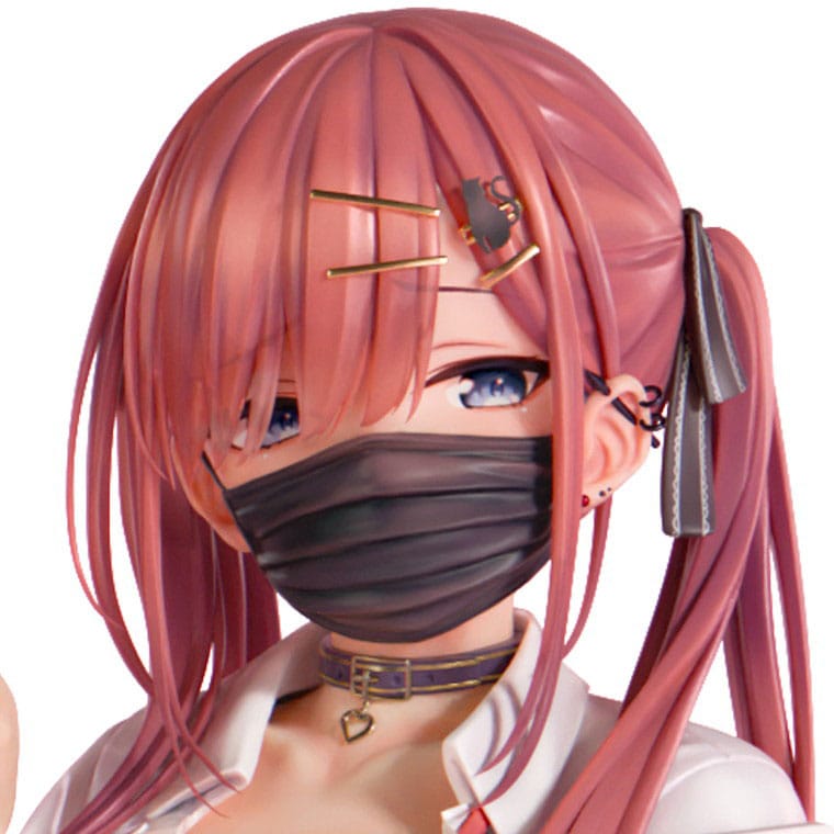 Original Character PVC Statue 1/5 Red-Haired Gyaru-Chan Mask Ver. Illustration by Nanamakura 29 cm