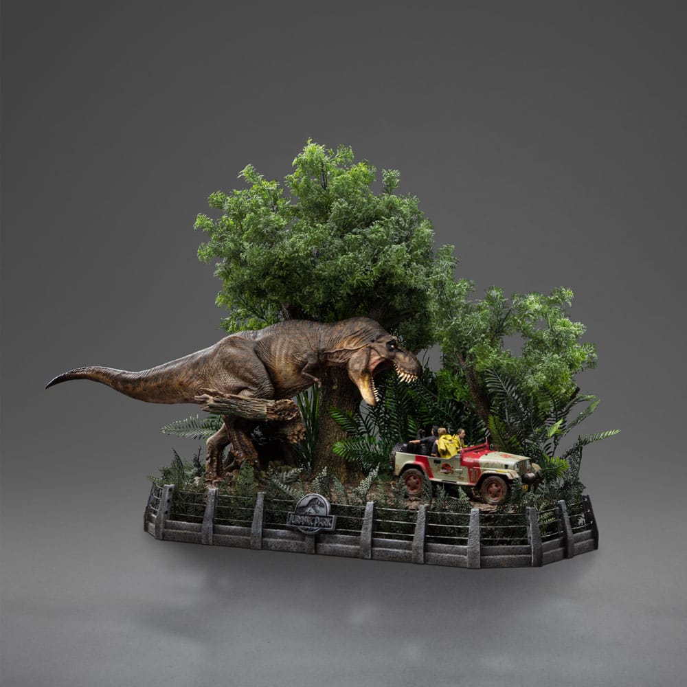 Jurassic Park T-Rex Chase 30 cm 1/20 Demi Art Scale Statue