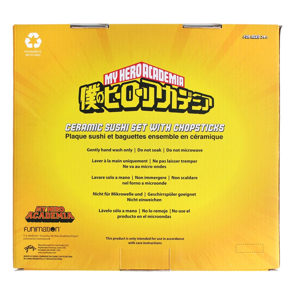 My Hero Academia UA Ceramic Sushi Set with Chopsticks