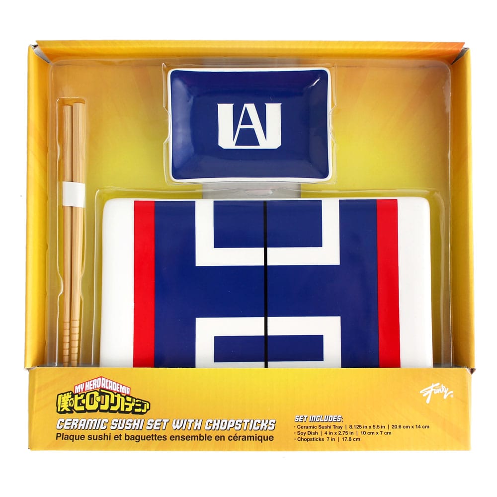My Hero Academia UA Ceramic Sushi Set with Chopsticks