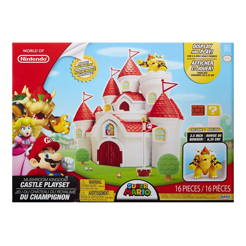 World of Nintendo Super Mario Mushroom Kingdom Castle Playset