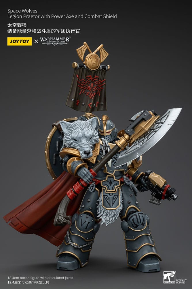 Warhammer The Horus Heresy Space Wolves Legion Praetor with Power Axe and Combat Shield 12 cm 1/18 Action Figure