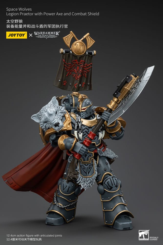 Warhammer The Horus Heresy Space Wolves Legion Praetor with Power Axe and Combat Shield 12 cm 1/18 Action Figure