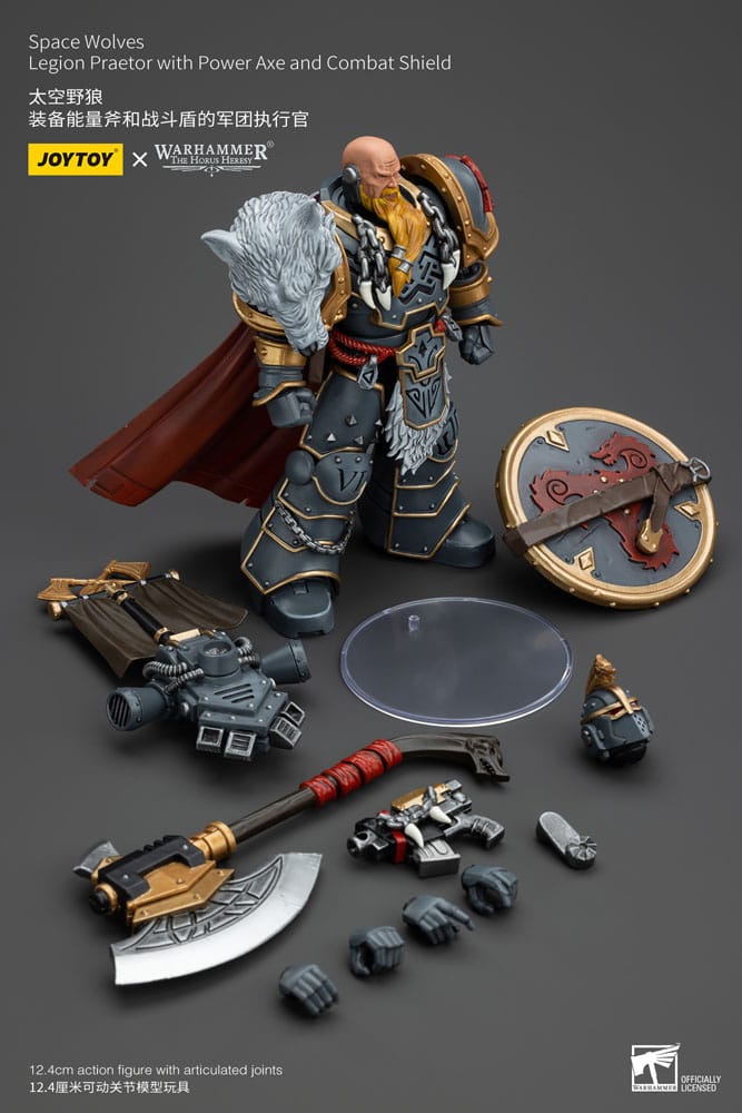 Warhammer The Horus Heresy Space Wolves Legion Praetor with Power Axe and Combat Shield 12 cm 1/18 Action Figure