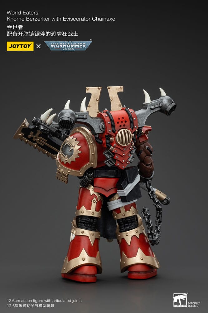 Warhammer 40k World Eaters Khorne Berzerker with Eviscerator Chainaxe 13 cm 1/18 Action Figure