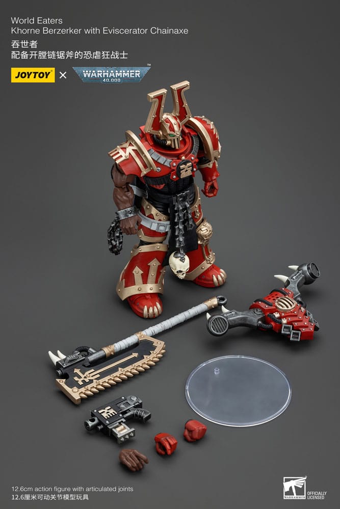 Warhammer 40k World Eaters Khorne Berzerker with Eviscerator Chainaxe 13 cm 1/18 Action Figure