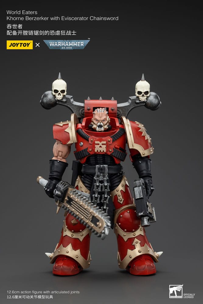 Warhammer 40k World Eaters Khorne Berzerker with Eviscerator Chainsword 13 cm 1/18 Action Figure