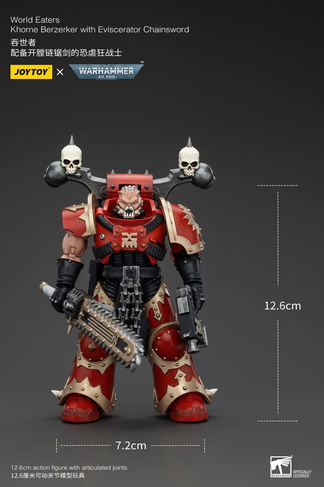 Warhammer 40k World Eaters Khorne Berzerker with Eviscerator Chainsword 13 cm 1/18 Action Figure