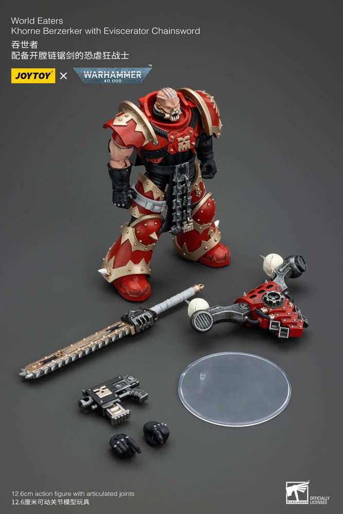 Warhammer 40k World Eaters Khorne Berzerker with Eviscerator Chainsword 13 cm 1/18 Action Figure