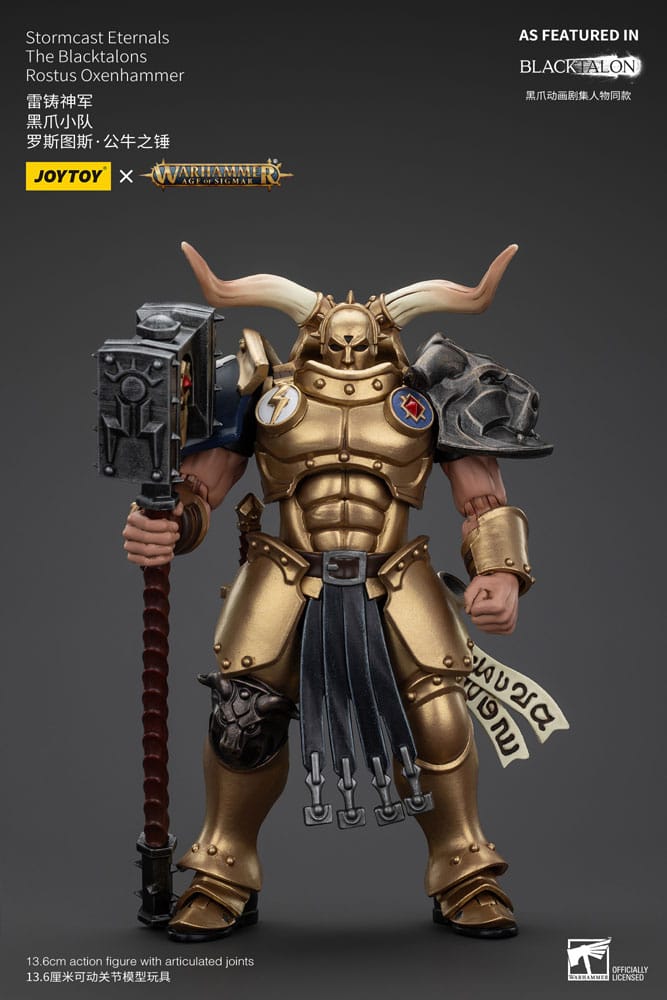 Warhammer Age of Sigmar Stormcast Eternals The Blacktalons Rostus Oxen Hammer 20 cm Action Figure