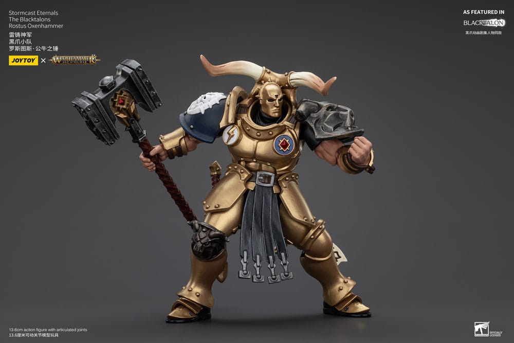 Warhammer Age of Sigmar Stormcast Eternals The Blacktalons Rostus Oxen Hammer 20 cm Action Figure