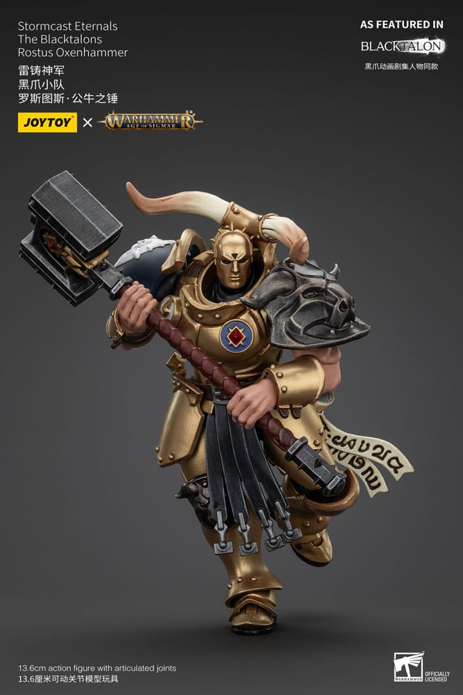 Warhammer Age of Sigmar Stormcast Eternals The Blacktalons Rostus Oxen Hammer 20 cm Action Figure