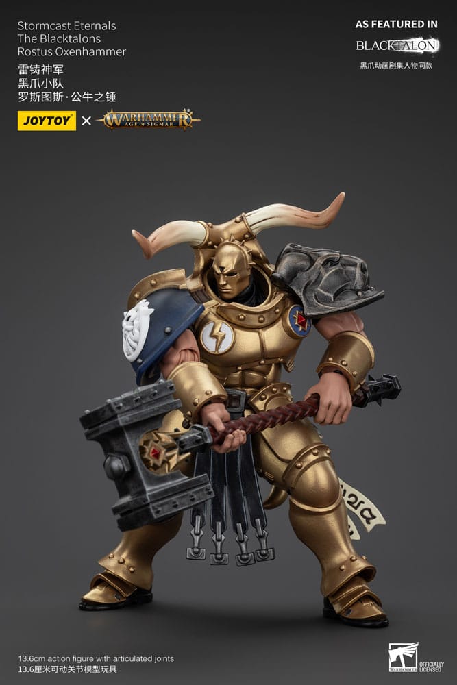Warhammer Age of Sigmar Stormcast Eternals The Blacktalons Rostus Oxen Hammer 20 cm Action Figure