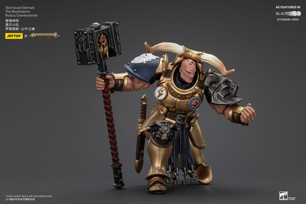 Warhammer Age of Sigmar Stormcast Eternals The Blacktalons Rostus Oxen Hammer 20 cm Action Figure