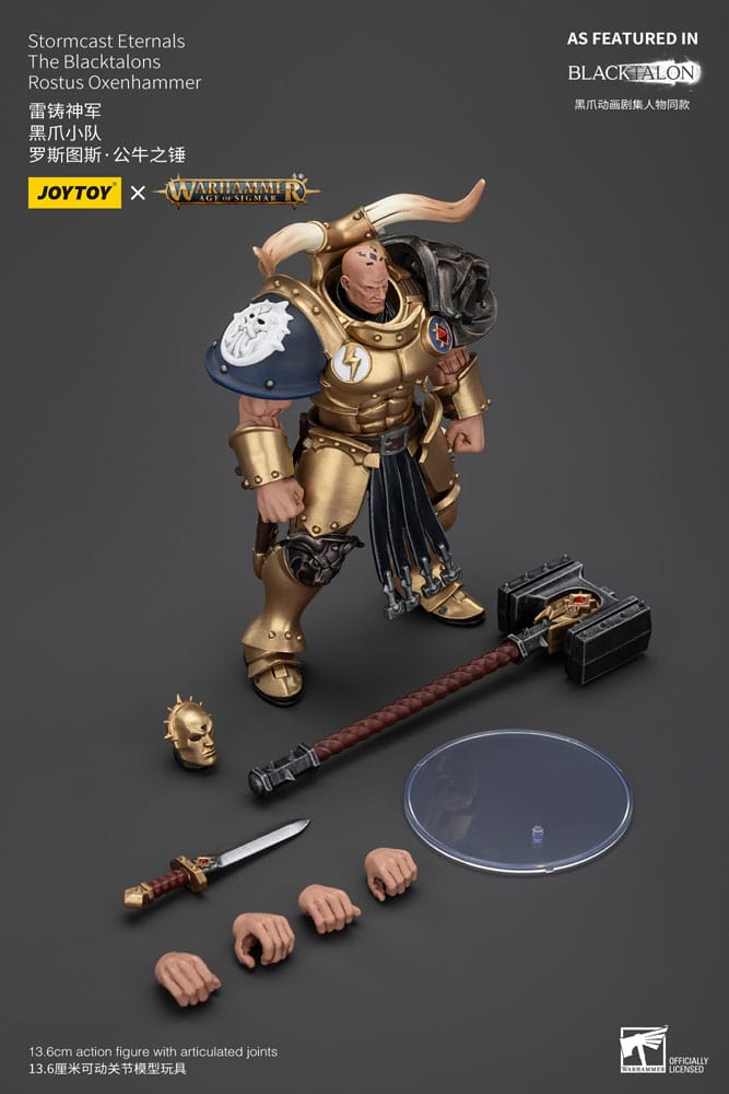 Warhammer Age of Sigmar Stormcast Eternals The Blacktalons Rostus Oxen Hammer 20 cm Action Figure