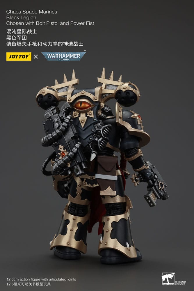 Warhammer 40k Chaos Space Marines Black Legion Chosen with Bolt Pistol and Power Fist 20 cm Action Figure