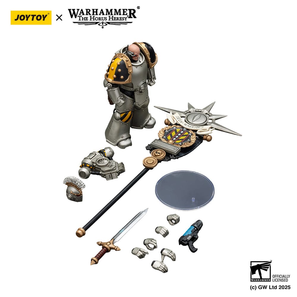 Warhammer The Horus Heresy Action Figure 1/18 lron Warriors Command Squad Chosen with Legion Standard 12 cm