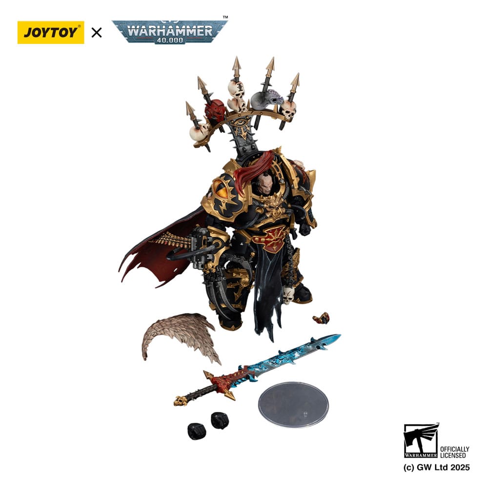 Warhammer 40,000 Action Figure Black Legion Abaddon the Despoiler with Drach'nyen and the Talo 16 cm