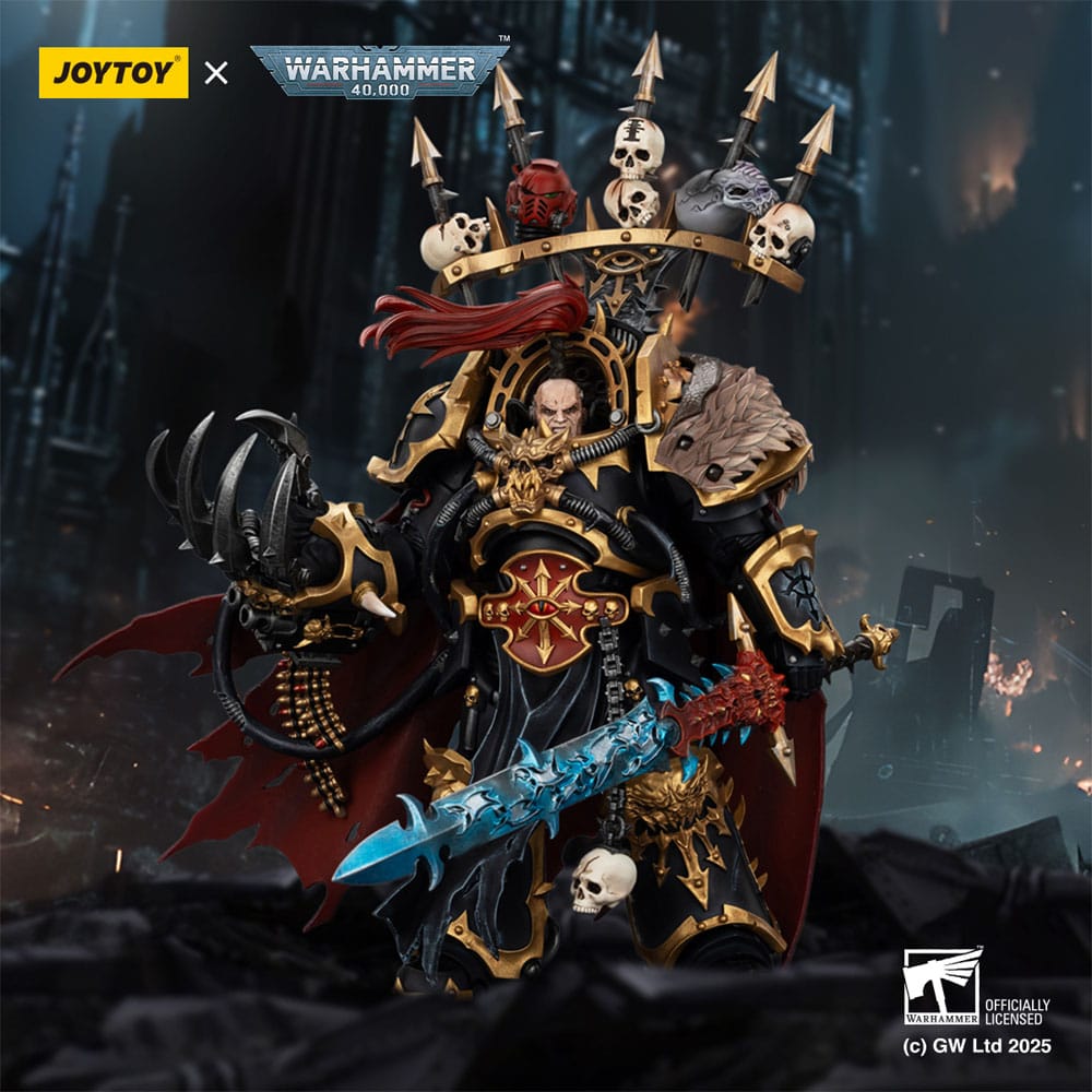 Warhammer 40,000 Action Figure Black Legion Abaddon the Despoiler with Drach'nyen and the Talo 16 cm