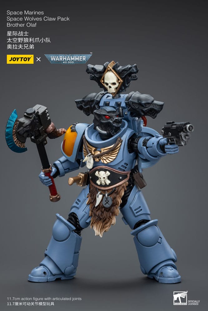 Warhammer 40k Space Marines Space Wolves Claw Pack Brother Olaf 12cm 1/18 Scale Action Figure