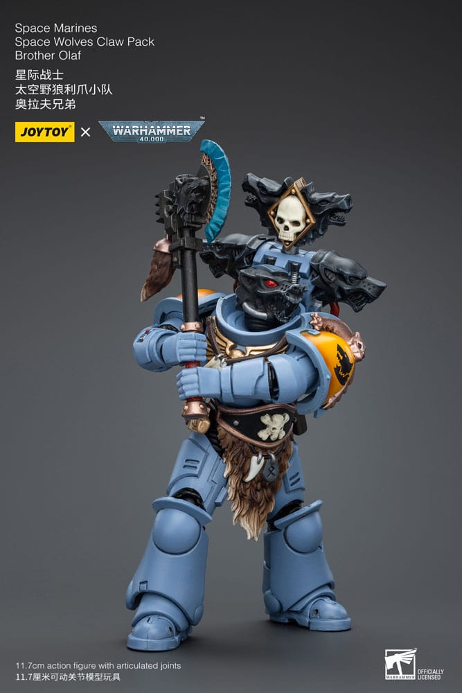 Warhammer 40k Space Marines Space Wolves Claw Pack Brother Olaf 12cm 1/18 Scale Action Figure