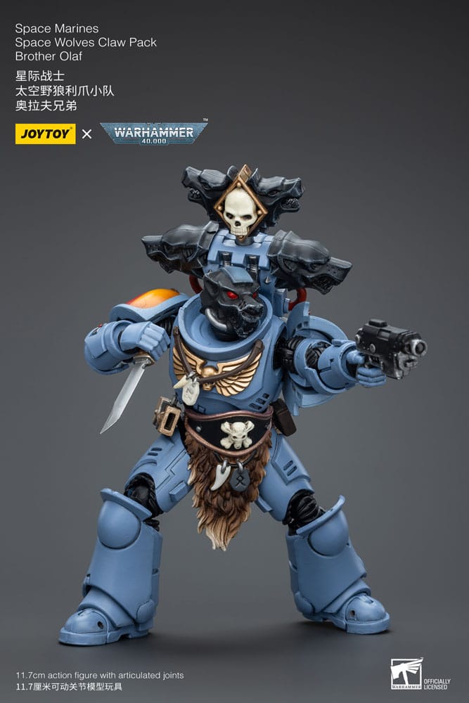 Warhammer 40k Space Marines Space Wolves Claw Pack Brother Olaf 12cm 1/18 Scale Action Figure