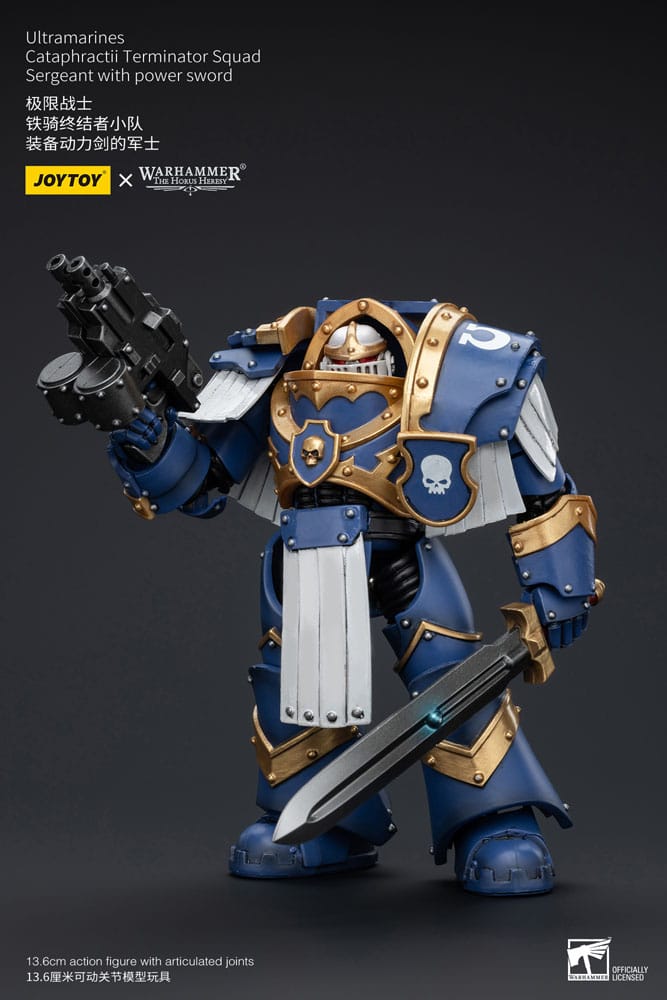 Warhammer The Horus Heresy Ultramarines Cataphractii Terminator Squad Sergeant with Power Sword 14 cm 1/18 Action Figure