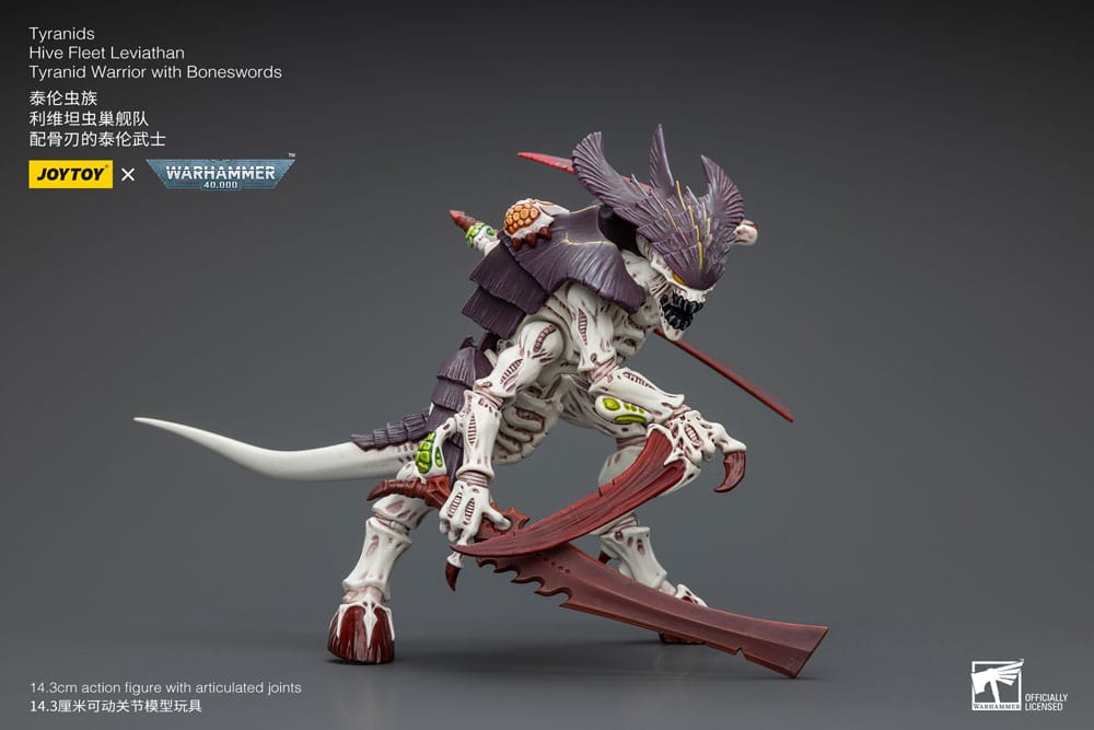 Warhammer 40k Tyranids Hive Fleet Leviathan Tyranid Warrior with Boneswords 12 cm 1/18 Action Figure