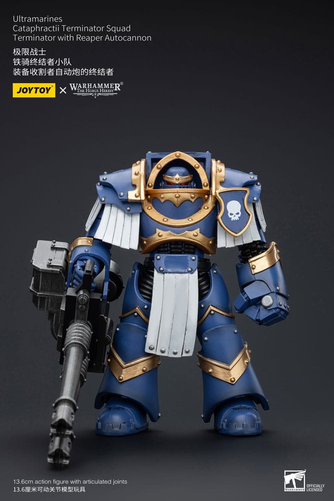 Warhammer The Horus Heresy Uitramarines Cataphractii Terminator Squad Terminator with Reaper Autocannon 14 cm 1/18 Action Figure