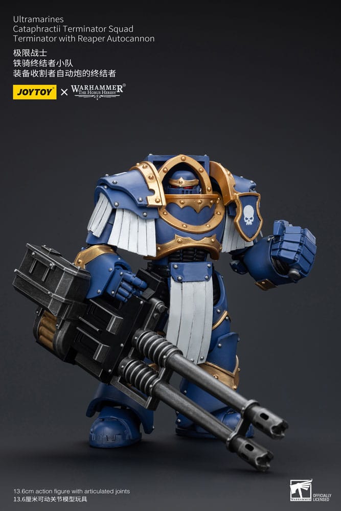 Warhammer The Horus Heresy Uitramarines Cataphractii Terminator Squad Terminator with Reaper Autocannon 14 cm 1/18 Action Figure