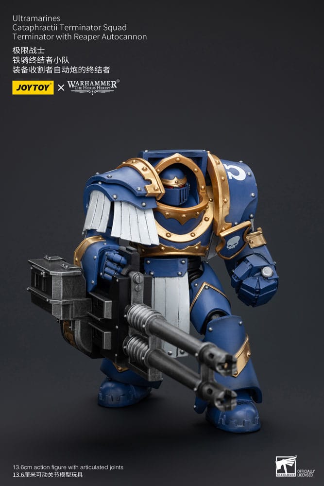 Warhammer The Horus Heresy Uitramarines Cataphractii Terminator Squad Terminator with Reaper Autocannon 14 cm 1/18 Action Figure