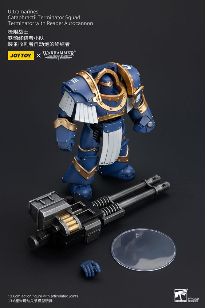 Warhammer The Horus Heresy Uitramarines Cataphractii Terminator Squad Terminator with Reaper Autocannon 14 cm 1/18 Action Figure