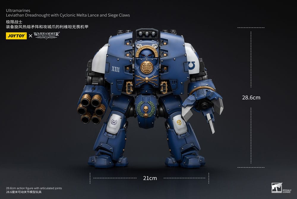 Warhammer The Horus Heresy Ultramarines Leviathan Dreadnought with Cyclonic Melta Lance And Siege Claws 29 cm 1/18 Action Figure